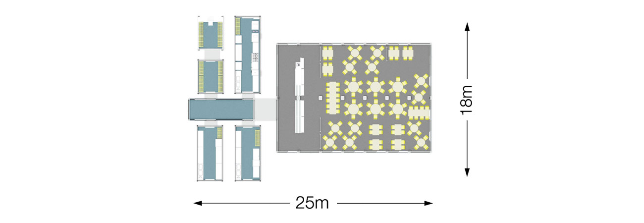 PP10D_PLAN PP10 Temporary Kitchen With Dining Dimensions